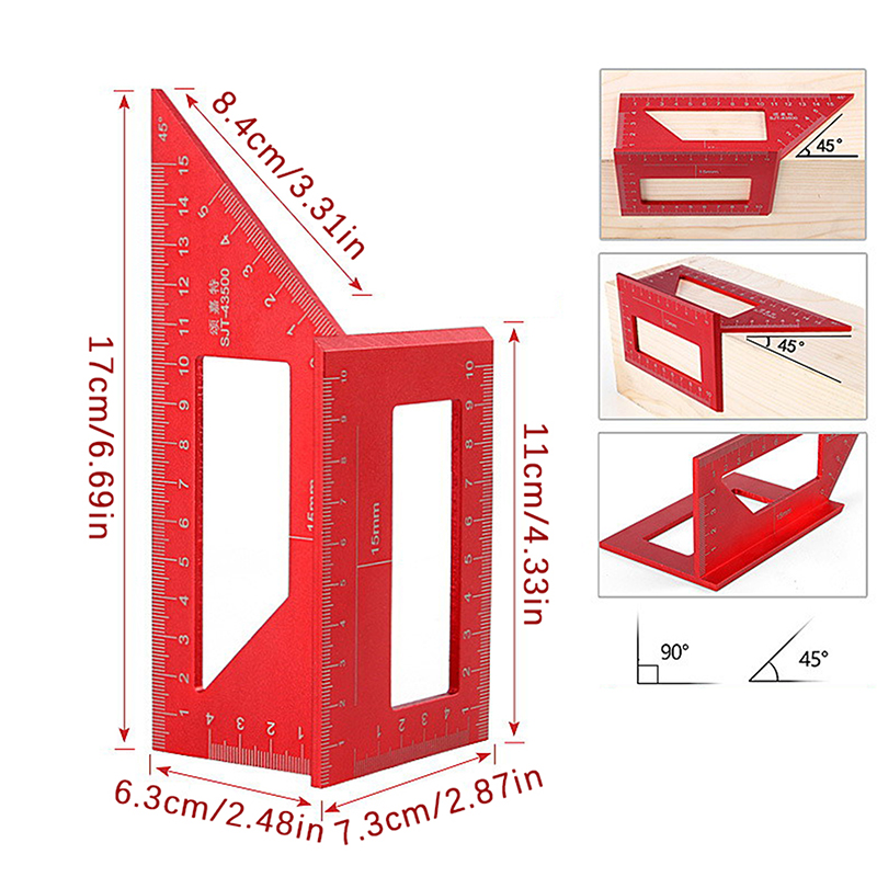 Woodworking Marking Gauge - Regla de Ángulo Multifuncional de 45