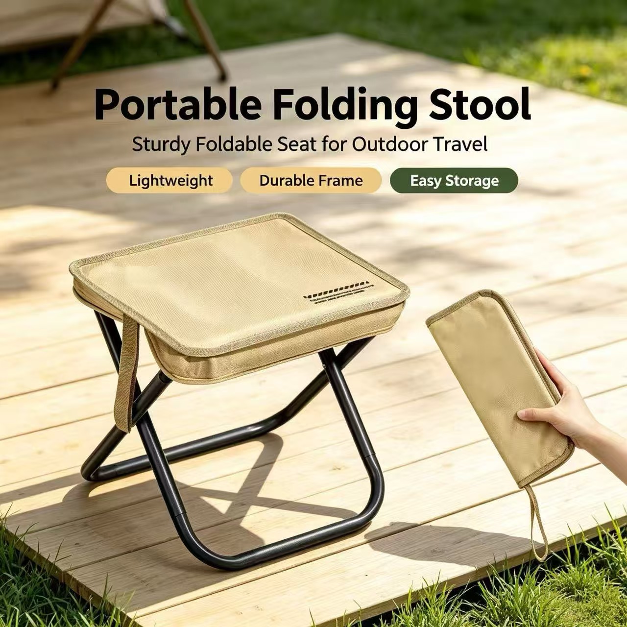 Woodworking Outdoor Furniture - Taburete Plegable Portátil Magza, Ultraligero, para